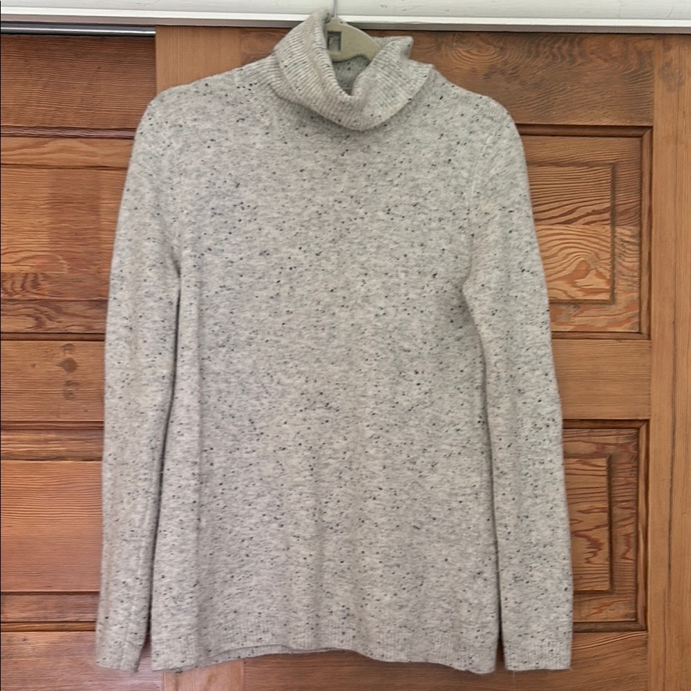 Cream Cowl Neck Sweater with Knit Texture